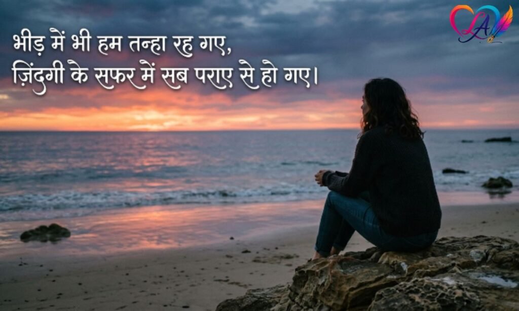 Alone Shayari 2 lines in Hindi