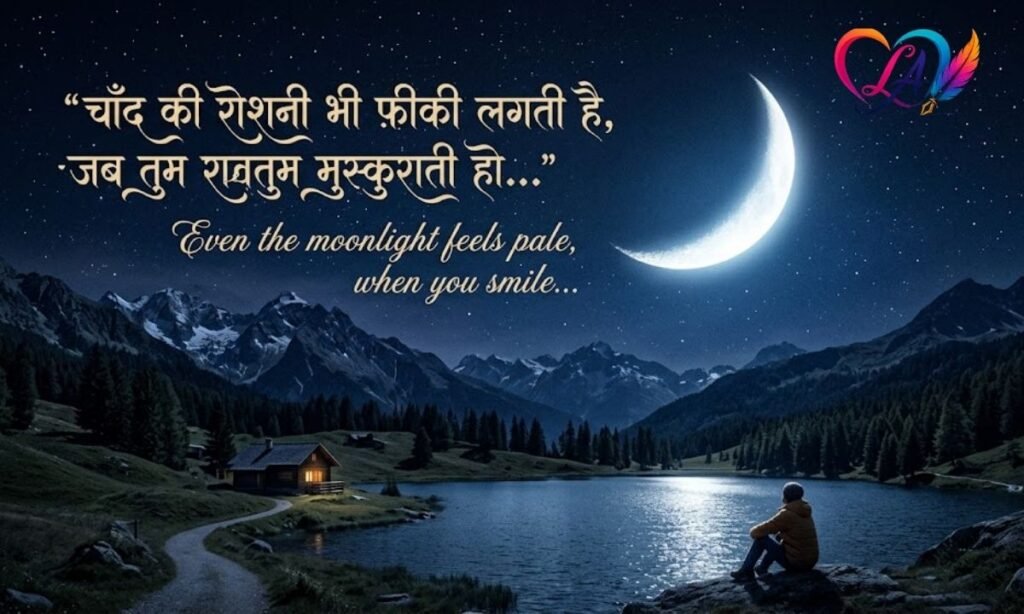 Chand shayari 2 line in hindi english