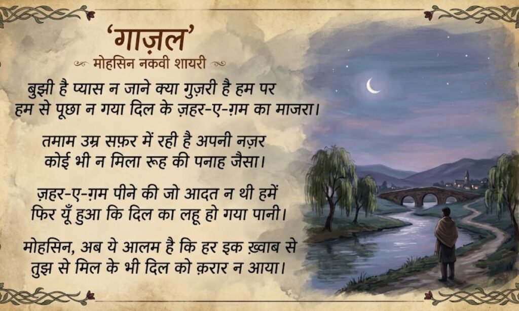 Ghazal Mohsin Naqvi Shayari in Hindi