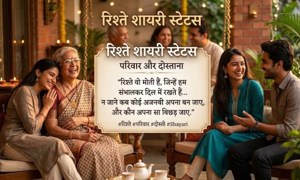 Riste Shayari Status in Hindi Family Aur Dostana Rishte Shayari