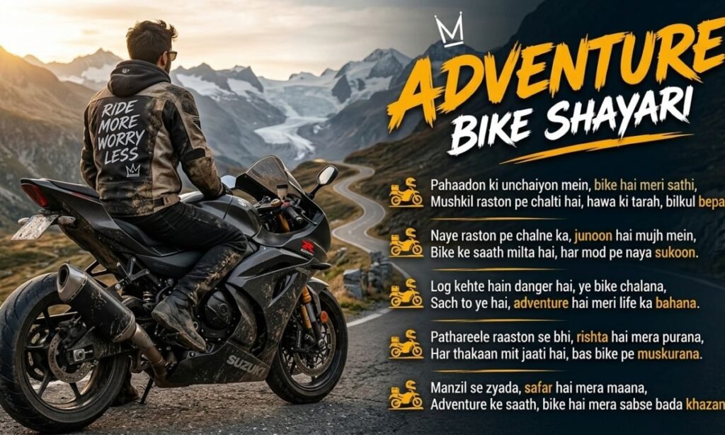 Sports Bike Shayari for Adventure Enthusiasts