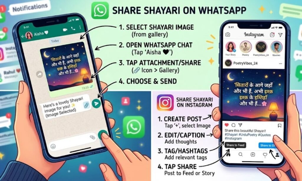 How to Send Shayari Images on WhatsApp and Instagra