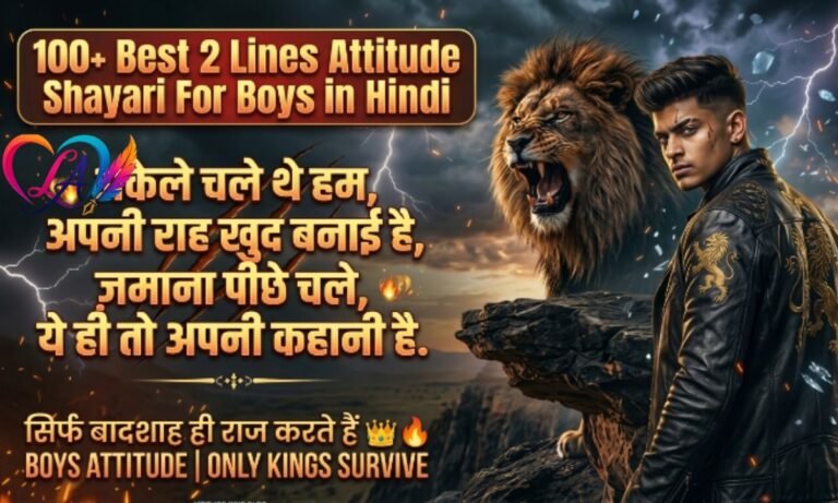 100+Best 2 Lines Attitude Shayari For Boys in Hindi