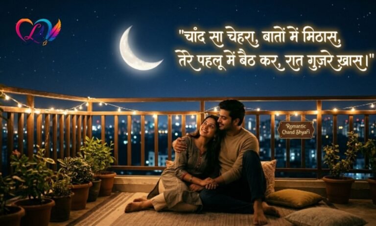 150+ Chand Shayari 2 Line in Hindi for GF Romantic 